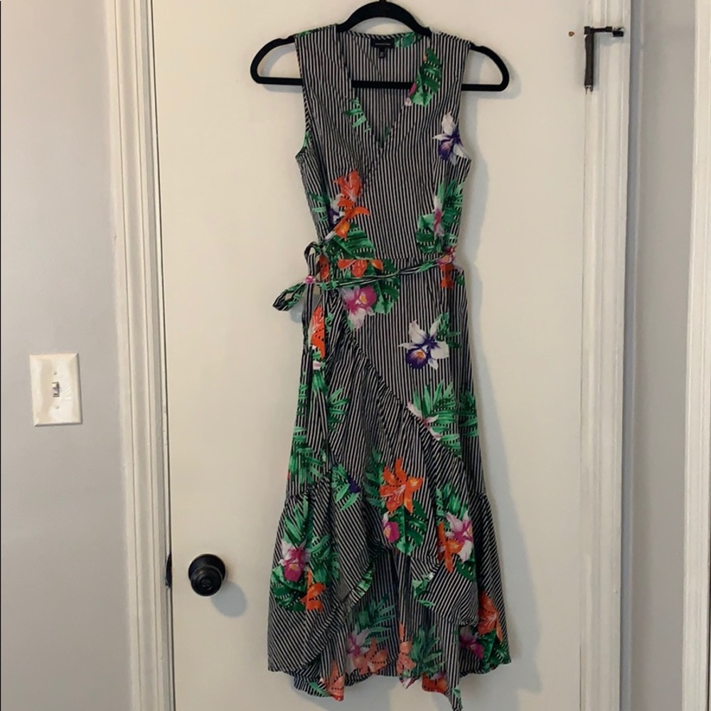 Floral print high low dress